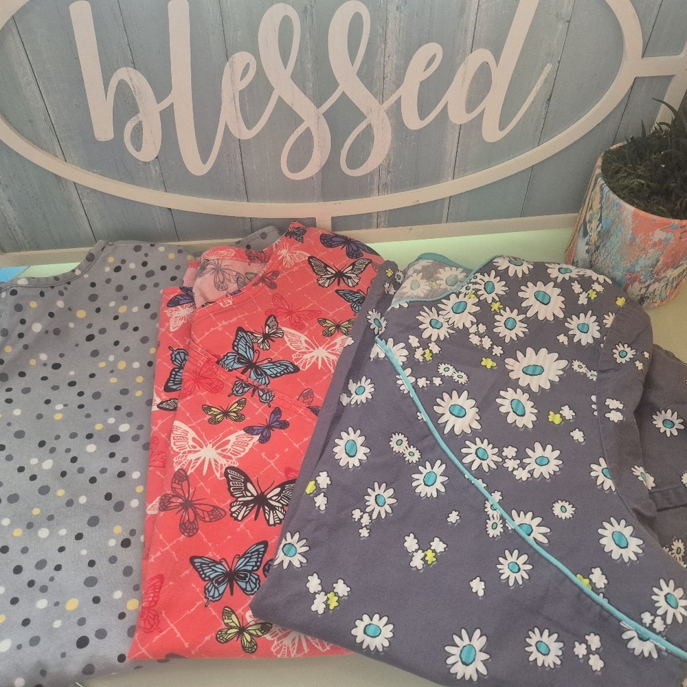 3 large scrub tops